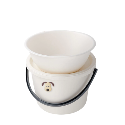 蕙如(HUIRU) 带盖脸盆水桶提桶学生宿舍用加厚储水家用洗漱衣塑料桶足浴盆套装 个