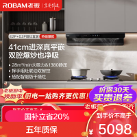 老板(Robam)[双子星E2P]欧式顶吸烟灶联动双腔变频大吸力油烟机28风量 E2P+D2P烟灶套餐 天然气