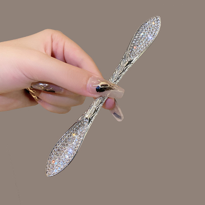 新款闪钻双尖丸子头发簪高级感精致簪子简约现代后脑勺盘发钗头饰送女朋友老婆情人节七夕生日礼物