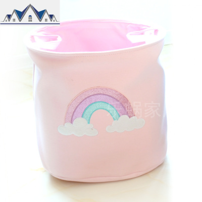 儿童玩具收纳桶布艺可折叠卡通收纳箱宝宝衣服收纳筐杂物收纳篮 三维工匠