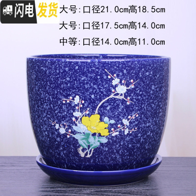 三维工匠苹果型花盆陶瓷大号绿植绿萝花盆创意个性室内阳台兰花盆 303兰雪梅 中等花盆容器