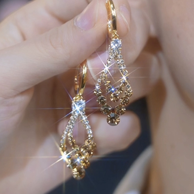 超闪满钻双层菱形耳环女圆脸显瘦气质耳坠2025新款高级感耳饰耳扣送女朋友老婆情人节七夕生日礼物