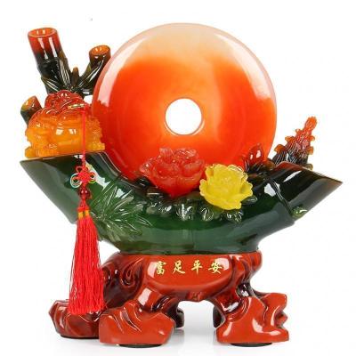 美帮汇平安扣摆件大号竹子金蟾工艺品创意家居客厅酒柜装饰礼品