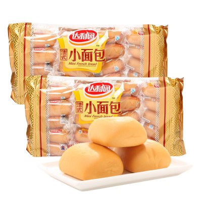 达利园 小面包800g(400gx2袋) 早餐食品糕点办公室休闲零食法式香奶味手撕面包