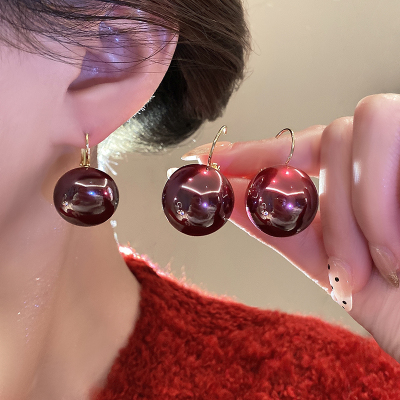 夸张大珍珠吊坠耳钉轻奢高级感气质大气耳环2024新款耳饰女送女朋友老婆情人节七夕生日礼物