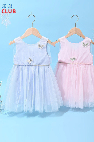 [1件3折]铅笔俱乐部童装2025夏装新款女童连衣裙小童网纱裙宝宝背心公主裙