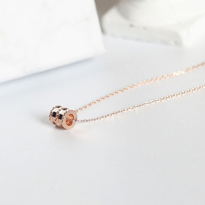 小蛮腰银项链S925纯银桶珠锁骨链女闺蜜送礼网红韩版气质款小众风送女朋友老婆情人节七夕生日礼物