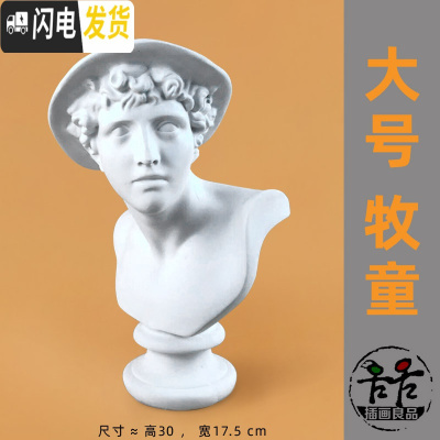 三维工匠经典像 文艺塑摆件 大卫小卫头像 笔筒 插花花瓶 艺术桌摆 大号牧童