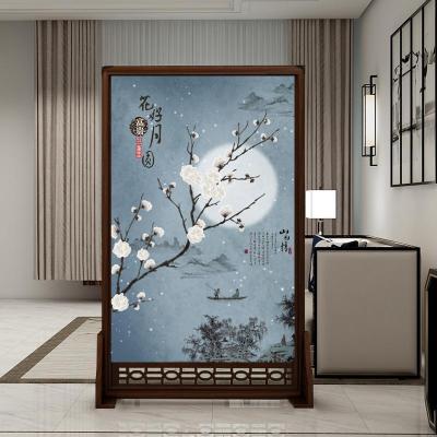 中式实木屏风隔断客厅装饰卧室遮挡家用胡桃镂空 座屏 定制200*200左右镂空 整装