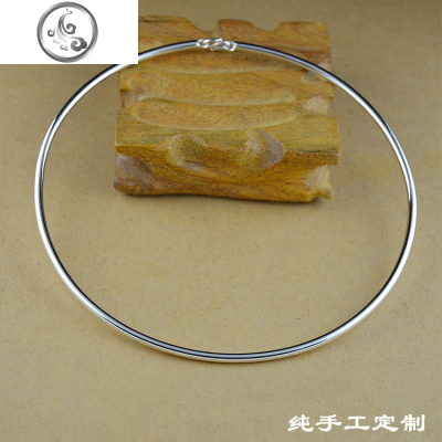 999纯银手工项圈女时尚简约短款锁骨颈圈宝宝项圈长命锁高端定制 JiMi项链