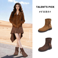 新款马丁靴女冬季新款复古洋气短靴厚底休闲百搭美拉德靴子女