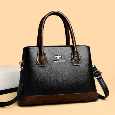 包包女包新款撞色大容量斜挎包中年妈妈包女手提包女