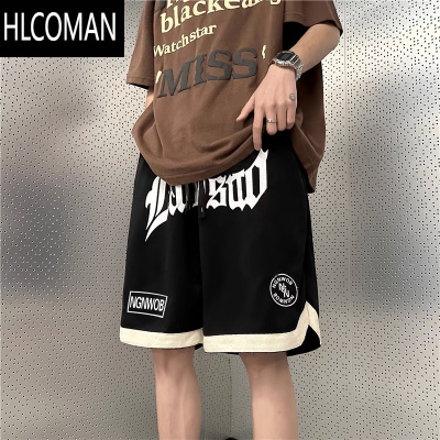 HLCOMAN夏季潮牌休闲短裤男美式vibe复古宽松百搭五分裤高街痞帅篮球裤子