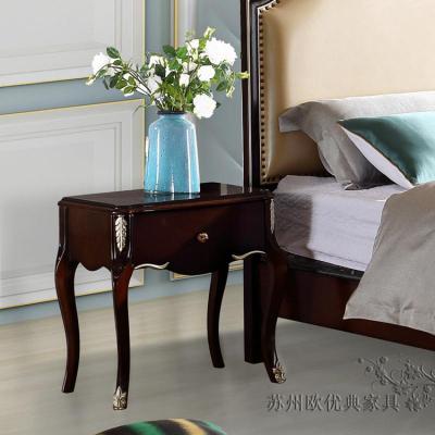 欧式法式床头柜实木电话柜床边柜现代简约花卧室收纳储物柜