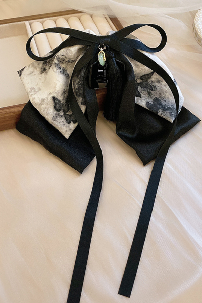 超仙高级感飘带蝴蝶结发夹女后脑勺半扎抓夹古风旗袍头饰2024新款送女朋友老婆情人节七夕生日礼物