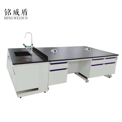 铭威盾实验室工作台钢木实验台全钢中央试验边台操作台试剂架通风橱柜
