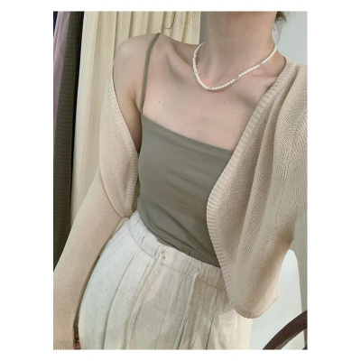 冰丝针织防晒开衫女薄款披肩2025夏季配吊带连衣裙外搭罩衫上衣潮