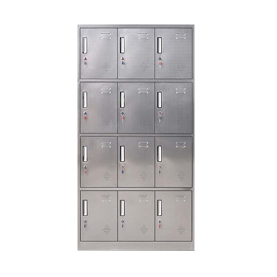 达迅世不锈钢员工储物柜文件柜存放柜子更衣柜存包柜十二更衣柜