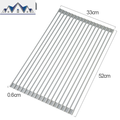 沥水架硅胶可折叠碗碟架放杯子碗筷洗碗池厨房水上方收纳架碗架 三维工匠