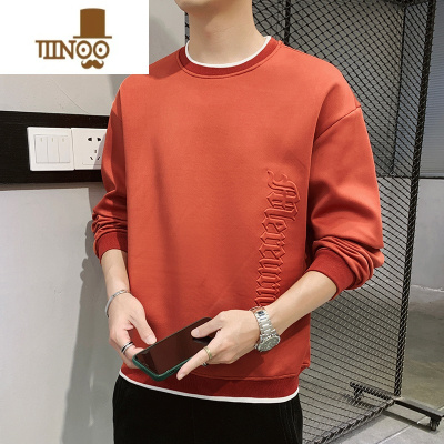 YANXU男士圆领卫衣新款宽松打底上衣服潮流韩版休闲套头长袖外套