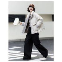 年冬季新款宽松休闲百搭立领棉服时尚通勤保暖羽绒棉服外套