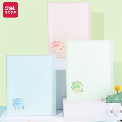PQ306-40珠光彩色系列A4插页资料册文件夹试卷夹收纳用资料册 得力PQ306-40_40页资料册(混)(
