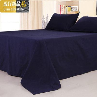 老粗布床单单件色棉素色棉加厚单人双人1.5/1.8/2米床被单 三维工匠