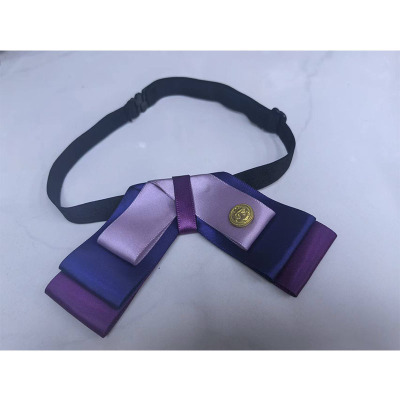 紫色金扣 蝴蝶结领花 职业装配饰