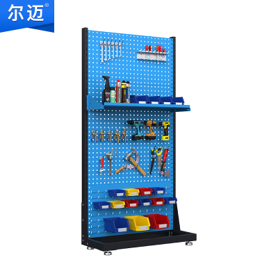 尔迈 挂钩方孔工具挂架车间维修工具架子 多功能物料置物架五金工具展示货架 单面四层固定款