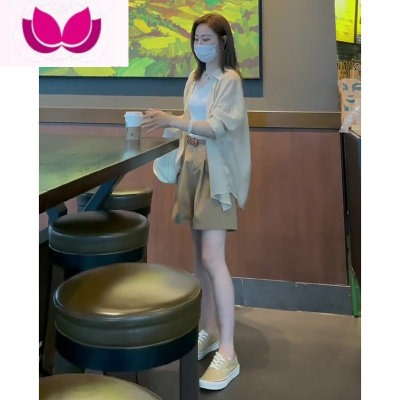 七斓夏季2023年新款胖妹妹显瘦休闲套装女轻熟风高级感炸街短裤套