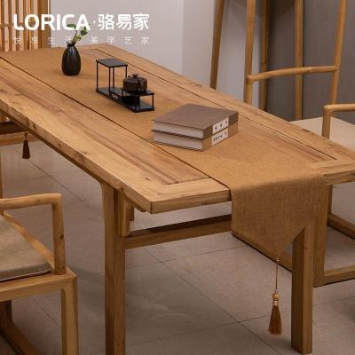 新中式桌旗禅意色棉麻茶几餐桌布日式长条北欧现代简约五斗柜布 平织-卡其 33*360cm(适用桌长3米-3.2米)