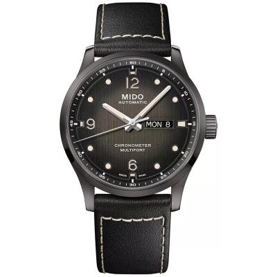 Mido男士瑞士自动机械表黑皮表带42mm天文台认证防水