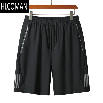 HLCOMAN特大码冰丝短裤男夏季弹力宽松休闲五分裤加肥加大速干运动大裤衩