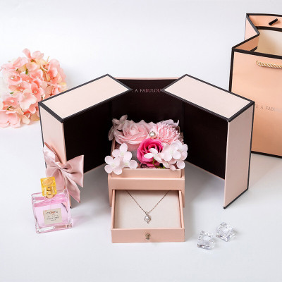 林檎七夕情人节圣诞节送女友 香皂花礼盒创意浪漫实用生日女生闺蜜一周年纪念日表白送女朋友老婆生日礼物送女朋友老婆情人节七夕