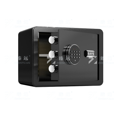 臻远 ZY40618088 小型保险柜密码保险箱全钢防盗保管箱 30cm黑色电子密码款