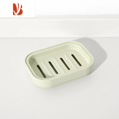 三维工匠沥水肥皂盒家用厕所北欧创意带盖大号皂架塑料简约欧式双层香皂盒 双层沥水皂盒[浅绿1个]