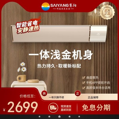 赛阳智能石墨烯远红外取暖器家用速热大面积电暖器节能省电电热器全屋取暖器 金色 3000W