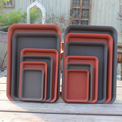 [补贴10%]磨砂树脂加厚塑料长方形花盆托盘盆托接水盘底座花盘加深阳台