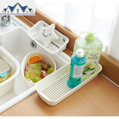 韩国厨房钢丝球百洁布餐具收纳双层沥水盒浴室洗漱品摆放整理架 三维工匠收纳层架