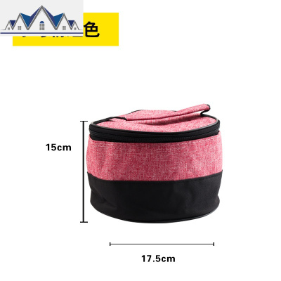 圆形饭盒袋铝箔装碗小号便当保温桶袋子套防水大号手提加厚带饭包 三维工匠收纳袋