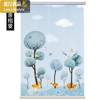 卷帘免打孔卧室遮光浴室厕所卫生间洗澡间防水遮光拉链式百叶窗帘 三维工匠