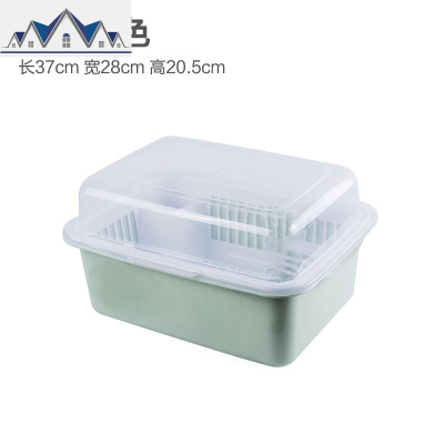 装碗筷收纳盒放碗箱沥水碗架厨房家用带盖碗盆碗碟置物架塑料碗柜 三维工匠