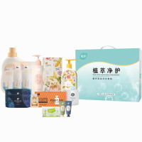 植护-植萃净护清洁日化套装ZH1980N12(洗衣液2kg+抑菌皂80g+沐浴露480ml+洗手液480ml)