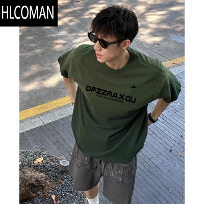 HLCOMAN美式潮牌ins个性设计印花短袖上衣男款夏季高街半袖T恤