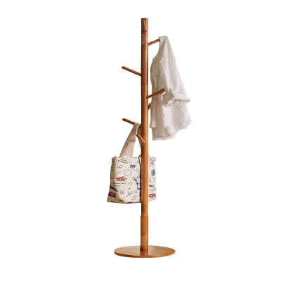 翌嘉YJ4122613 实木衣架落地卧室挂衣架内挂包架门口挂衣杆 3.5cm樱桃色圆盘