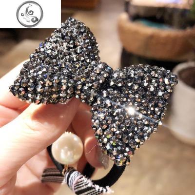 满钻发圈韩国新款蝴蝶结镶钻头绳丸子头扎头发皮筋皮套韩版头饰品 JiMi