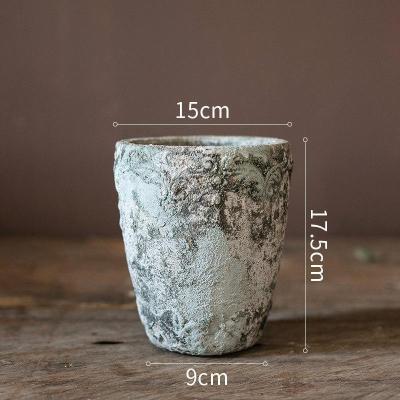 家柏饰(CORATED)复古粗陶花纹花盆 绿植红陶多肉花器户外庭院陶盆陶土摆件 纹饰花盆(小号)(底部已打孔) 大