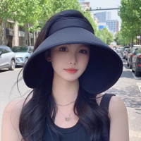 新款空顶冰丝夏季环绕帽女遮阳帽帽檐紫外线太阳帽加宽遮阳帽