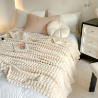 竹节牛奶绒毯子午睡毯办公室沙发盖毯空调毯披肩毛毯加厚小毯子