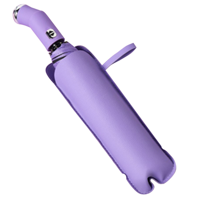 双股全自动钢骨玻纤 黑胶布 配色橡胶漆手柄+手电筒YF-Z2021017晴雨两用伞